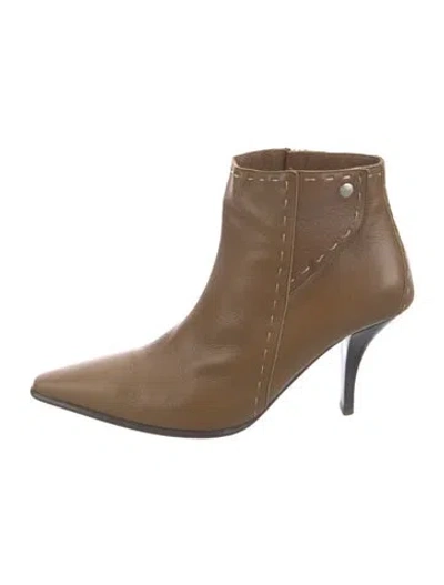 Pre-owned Hermes Vintage Leather Boots In Brown