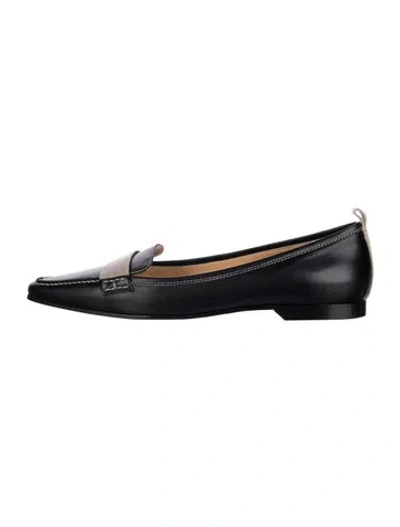 Pre-owned Hermes Vintage Leather Loafers In Blue