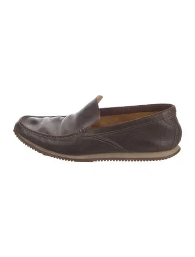 Pre-owned Hermes Vintage Leather Loafers In Brown