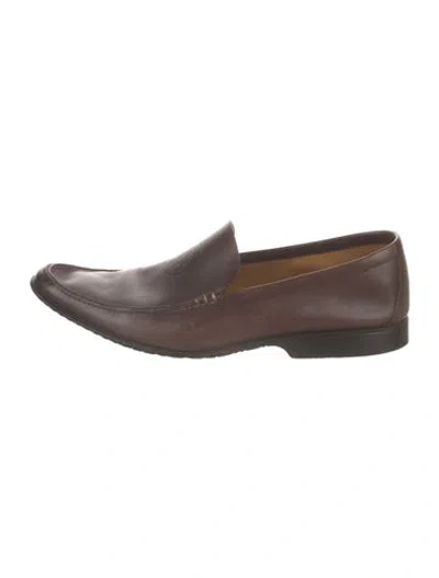 Pre-owned Hermes Vintage Leather Loafers In Brown
