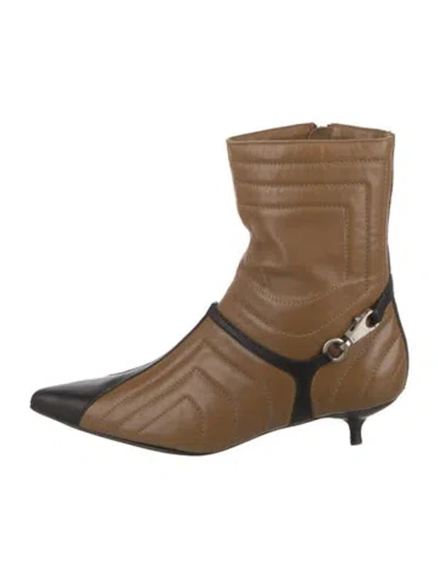 Pre-owned Hermes Vintage Leather Moto Boots In Multi