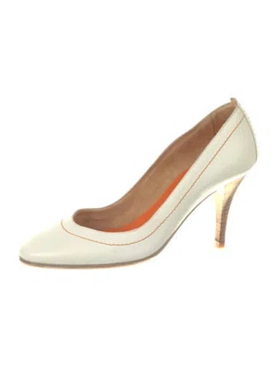 Pre-owned Hermes Vintage Leather Pumps In Neutral