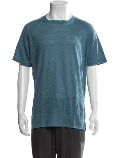 Pre-owned Hermes Vintage Linen T-shirt In Blue