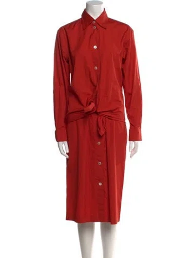 Pre-owned Hermes Vintage Long Dress In Orange
