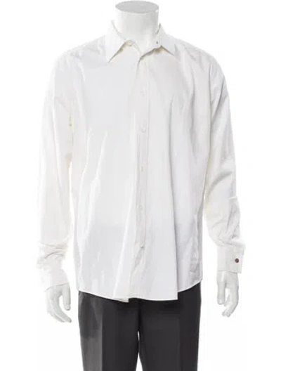 Pre-owned Hermes Vintage Long Sleeve Dress Shirt In White