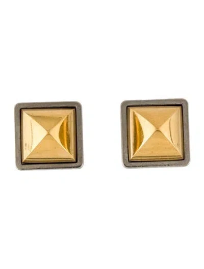 Pre-owned Hermes Vintage Médor Clip-on Earrings In Multi