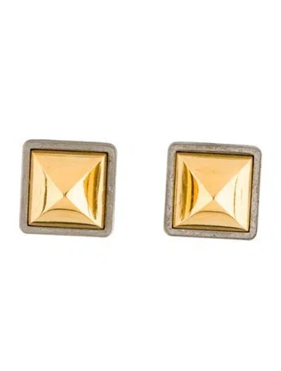 Pre-owned Hermes Vintage Médor Clip-on Earrings In Multi