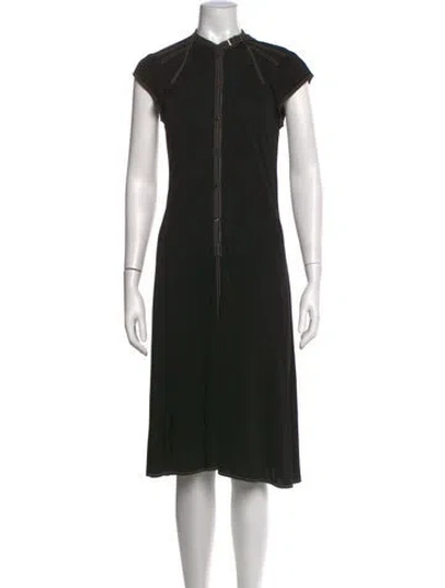 Pre-owned Hermes Vintage Midi Length Dress In Black