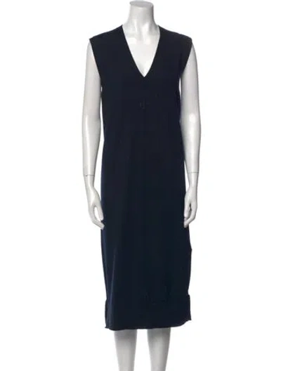 Pre-owned Hermes Vintage Midi Length Dress In Blue