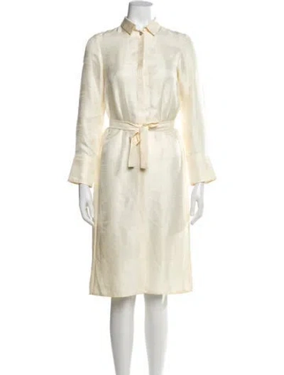 Pre-owned Hermes Vintage Midi Length Dress In Neutrals