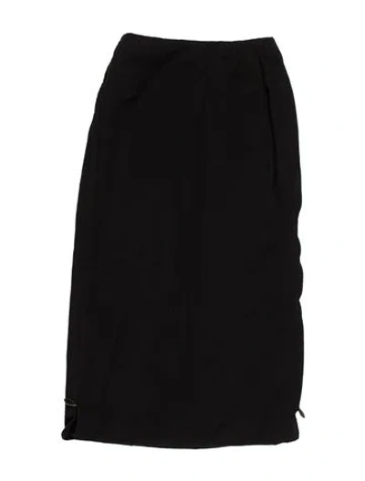 Pre-owned Hermes Vintage Midi Length Skirt In Black