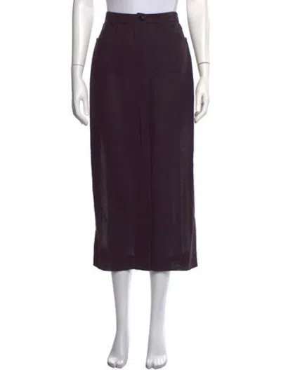 Pre-owned Hermes Vintage Midi Length Skirt In Purple