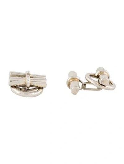 Pre-owned Hermes Vintage Mini Chaine D'ancre Cufflinks In Multi