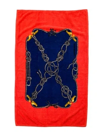 Pre-owned Hermes Vintage Nautical Knots Beach Towel In Multi