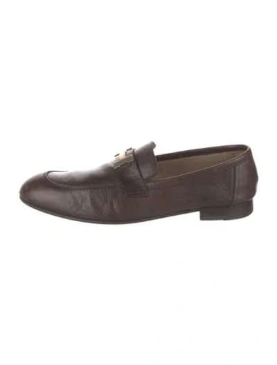 Pre-owned Hermes Vintage Paris Dress Loafers In Brown