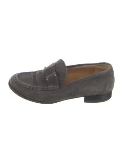 Pre-owned Hermes Vintage Paris Loafers In Gray