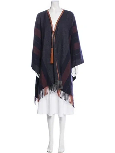 Pre-owned Hermes Vintage Plaid Print Sweater In Blue