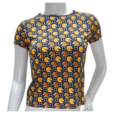 Pre-owned Hermes Vintage Printed Cotton T-shirt In Brown