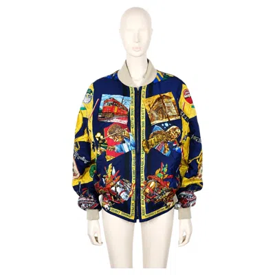 Pre-owned Hermes Hermès Vintage Reversible Bomber Jacket The Original New Orleans Creole Jazz In Sand