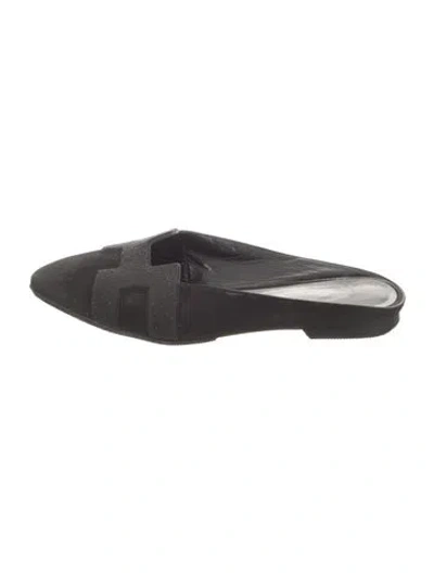 Pre-owned Hermes Vintage Roxane Mules In Black