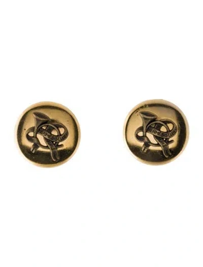Pre-owned Hermes Vintage Sellier Clip-on Earrings In Multi