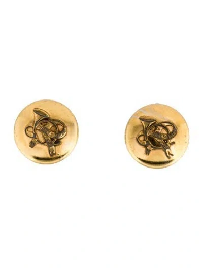 Pre-owned Hermes Vintage Sellier Clip-on Earrings In Multi
