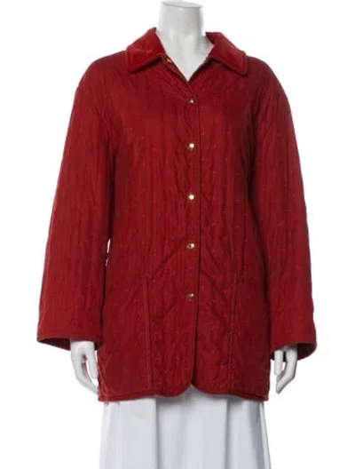 Pre-owned Hermes Vintage Silk Jacket In Red