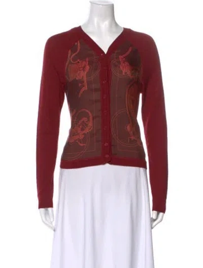 Pre-owned Hermes Vintage Silk Sweater In Red