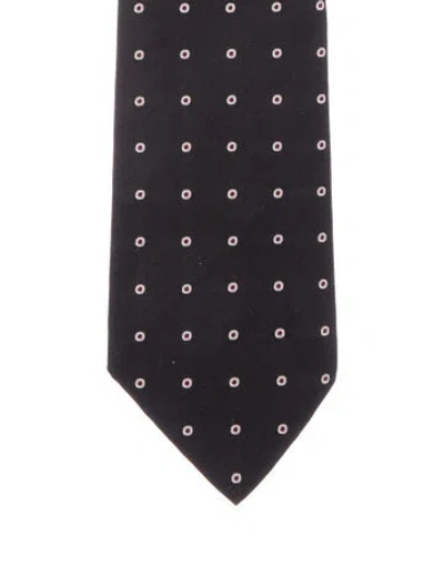 Pre-owned Hermes Vintage Silk Tie In Black