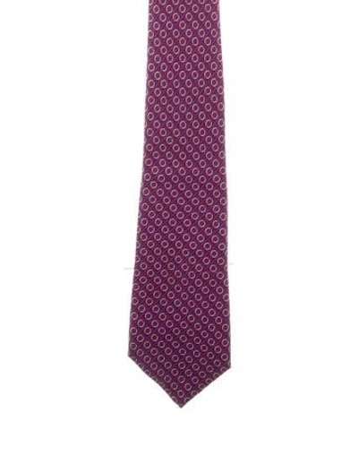 Pre-owned Hermes Vintage Silk Tie In Blue