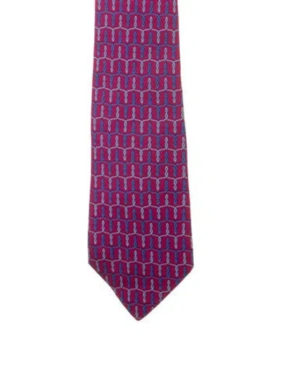 Pre-owned Hermes Vintage Silk Tie In Purple