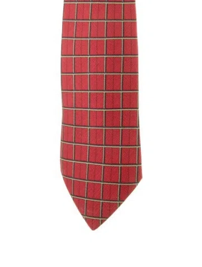 Pre-owned Hermes Vintage Silk Tie In Red