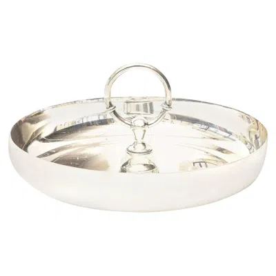 Pre-owned Hermes Hermès Vintage Silver Plate Double Bridle Post Tray, Bowl, Barware France 1960's