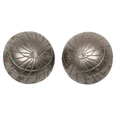 Pre-owned Hermes Vintage Silver-tone  Zodiac Globe Clip-on Earrings In Multi