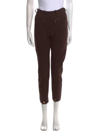 Pre-owned Hermes Vintage Skinny Leg Pants In Brown