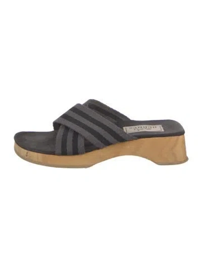 Pre-owned Hermes Vintage Slides In Gray
