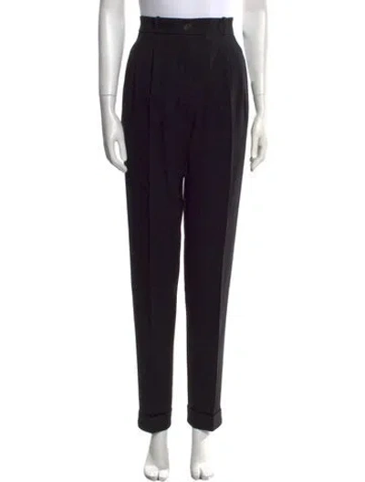 Pre-owned Hermes Vintage Straight Leg Pants In Black