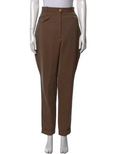 Pre-owned Hermes Vintage Straight Leg Pants In Brown