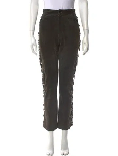 Pre-owned Hermes Vintage Straight Leg Pants In Gray