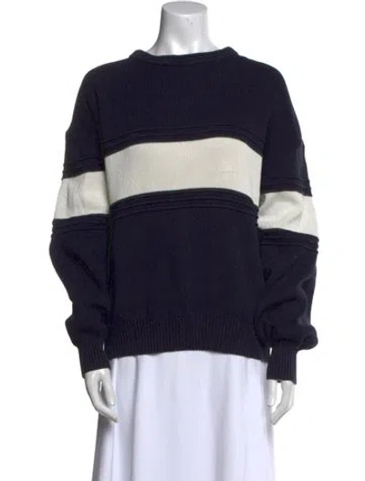 Pre-owned Hermes Vintage Striped Sweater In Blue