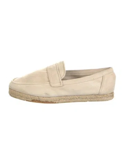Pre-owned Hermes Vintage Suede Espadrilles In Neutral