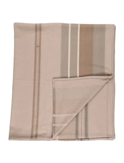 Pre-owned Hermes Vintage Throw Blanket In Neutral