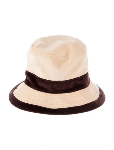 Pre-owned Hermes Vintage Velvet Bucket Hat In Neutrals