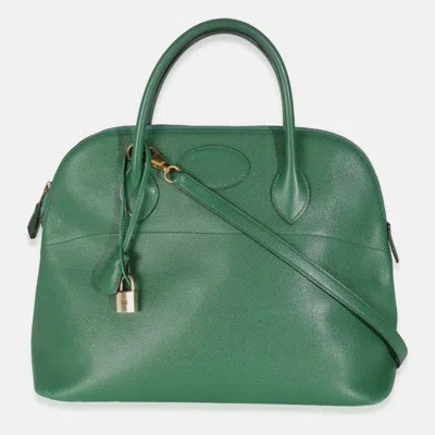 Pre-owned Hermes Vintage Vert Bengale Courchevel Bolide 35 Ghw In Green
