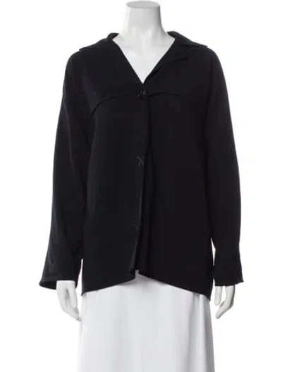 Pre-owned Hermes Vintage Virgin Wool Jacket In Blue