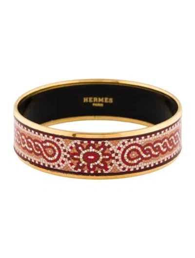 Pre-owned Hermes Vintage Wide Enamel Bangle Bracelet, 7.75"