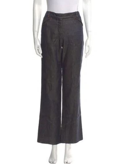 Pre-owned Hermes Vintage Wide Leg Pants In Blue