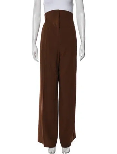Pre-owned Hermes Vintage Wide Leg Pants In Brown