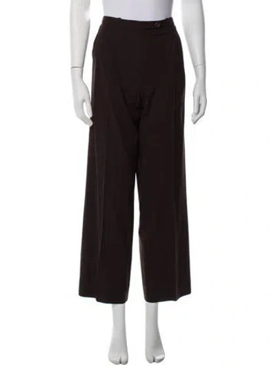 Pre-owned Hermes Vintage Wide Leg Pants In Brown