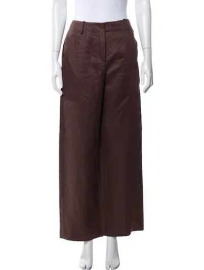 Pre-owned Hermes Vintage Wide Leg Pants In Brown